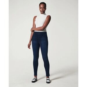Spanx Jean-ish Ankle Denim Leggings  Twilight Blue Dark Wash Size 1X Plus